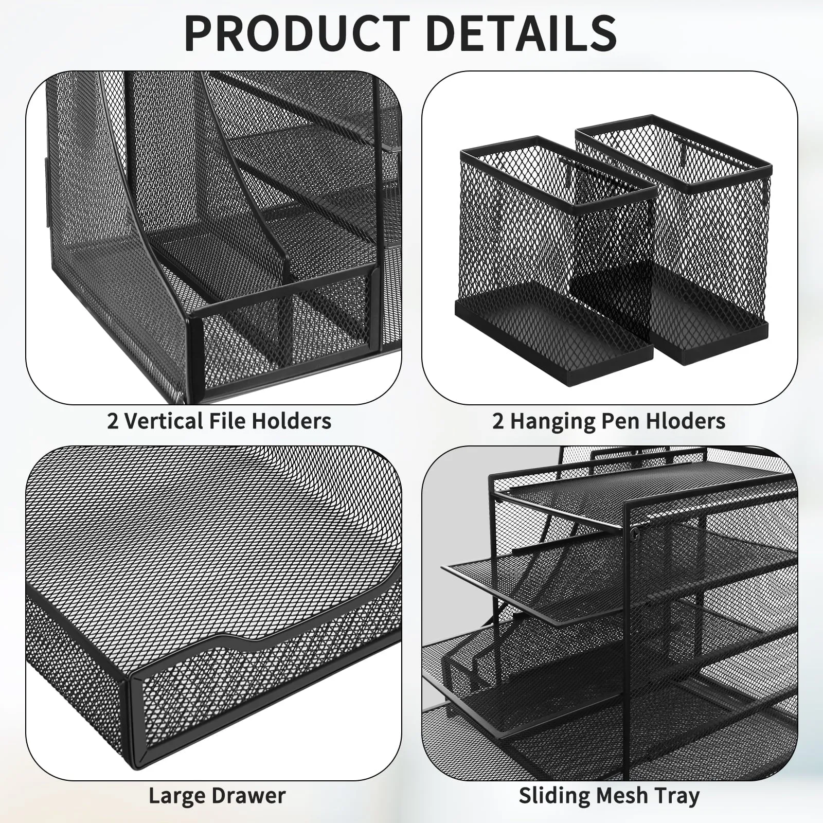 PHANCIR 5-Tier Desk Organizer, Freestanding Office Supplies, New File Organizer&Storage, One Pack