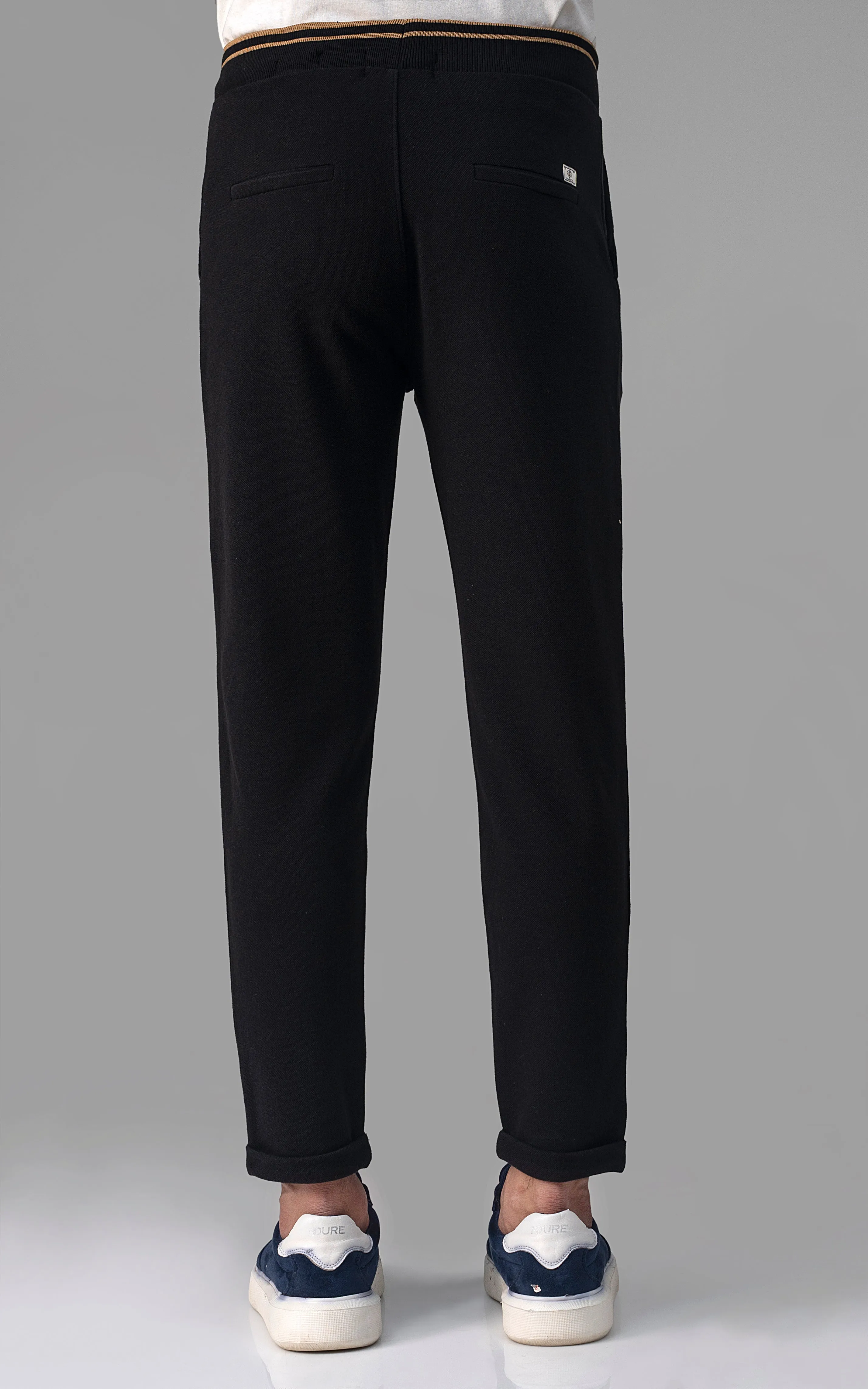 PIQUE TERRY TROUSER BLACK