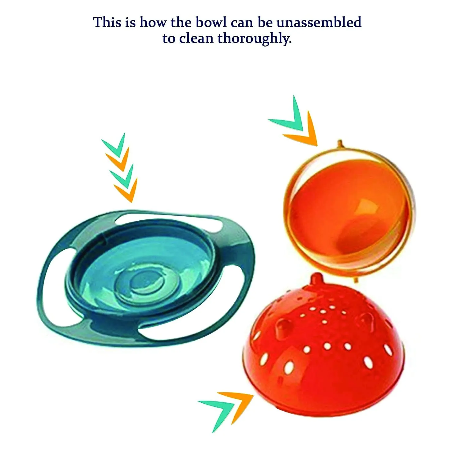 Portable Non-Spill Toddler Gyro Bowl 360° Rotating Dish