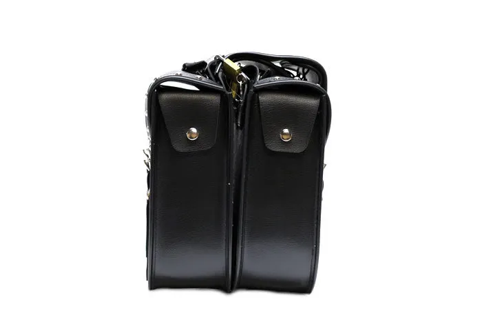 PVC Motorcycle Saddlebag With Studs & Quick Release