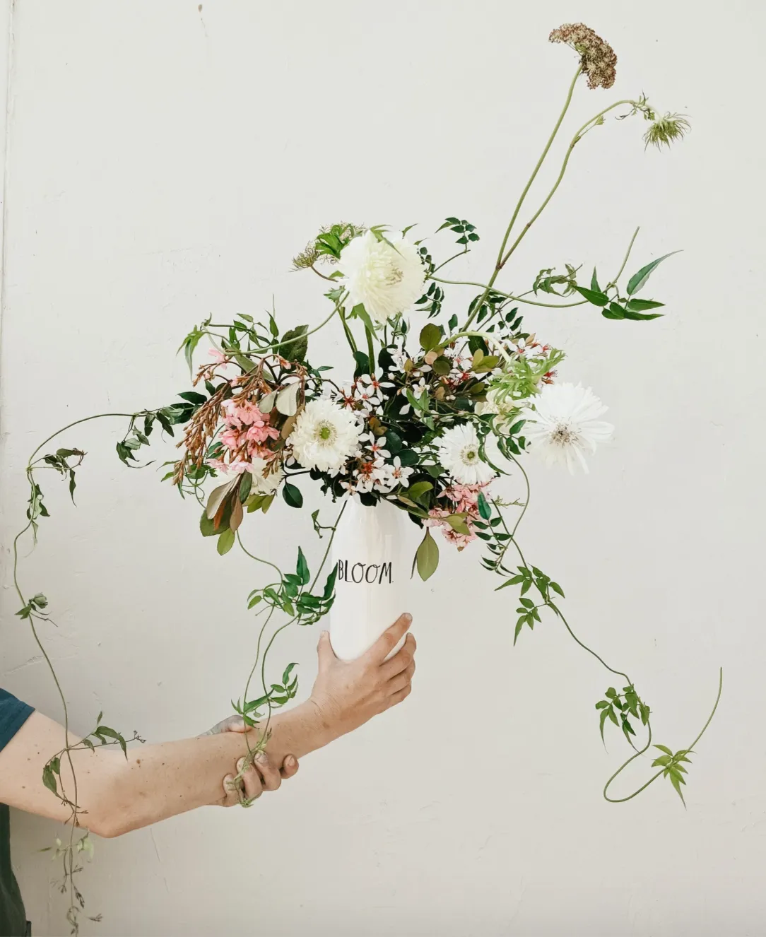 Rae Dunn Stem Print "Bloom" Vase