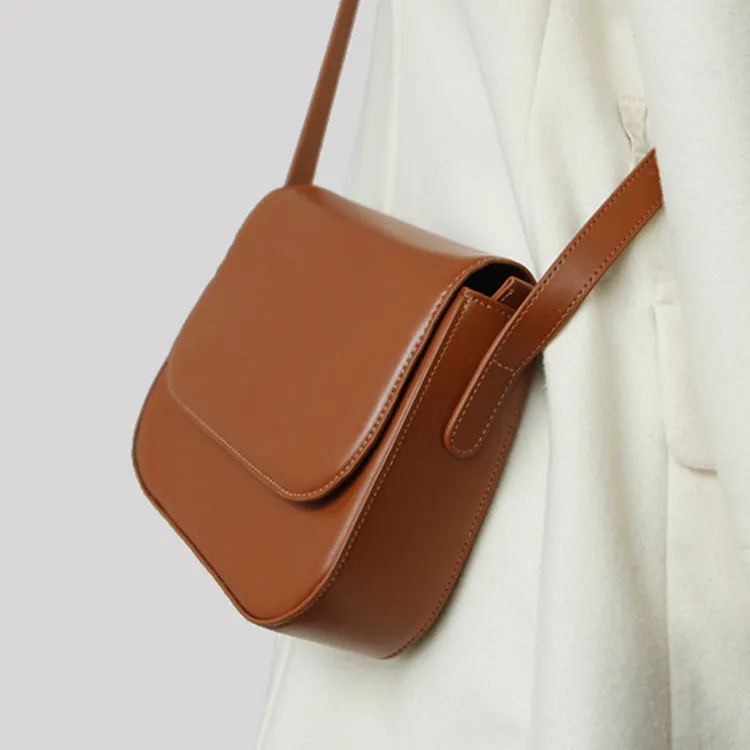 Simplify Womens Leather Saddle Bag Crossbody Bags Purse for Women
