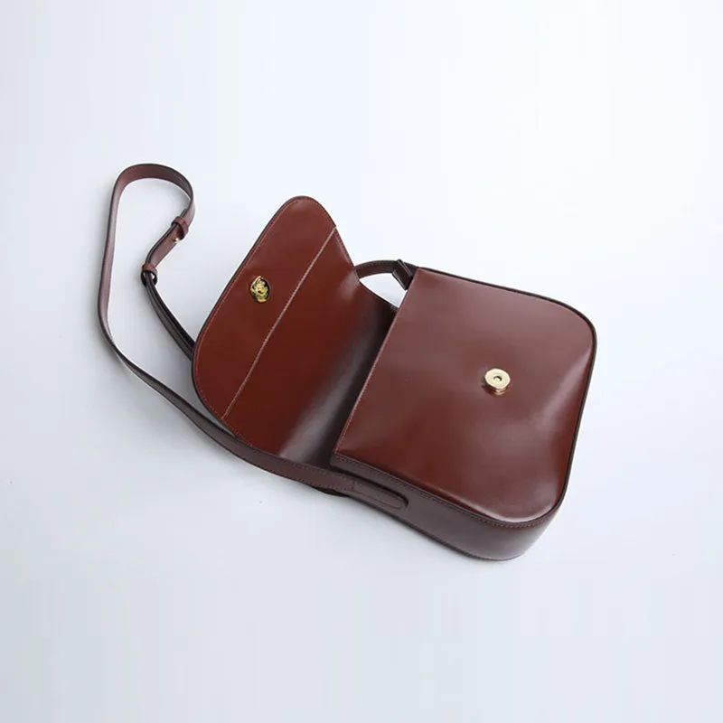 Simplify Womens Leather Saddle Bag Crossbody Bags Purse for Women