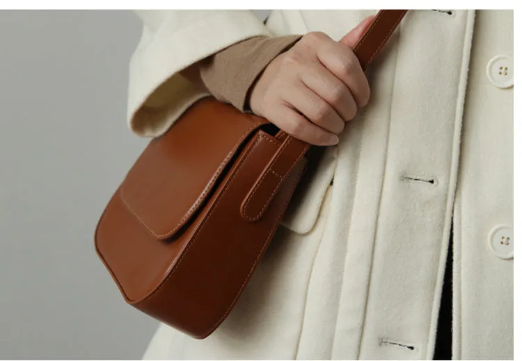 Simplify Womens Leather Saddle Bag Crossbody Bags Purse for Women
