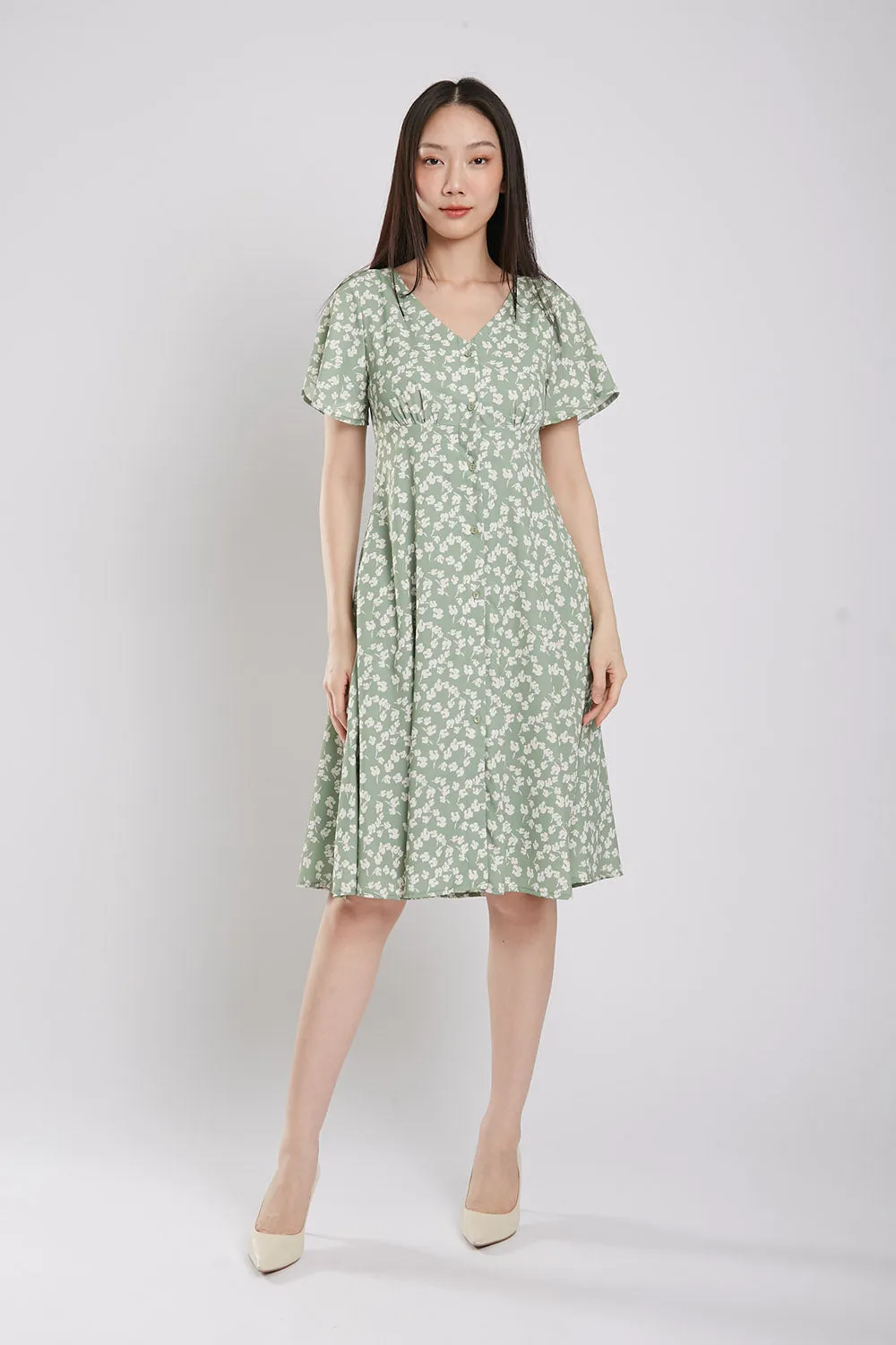 Sloane Dress in Sage Green Floral