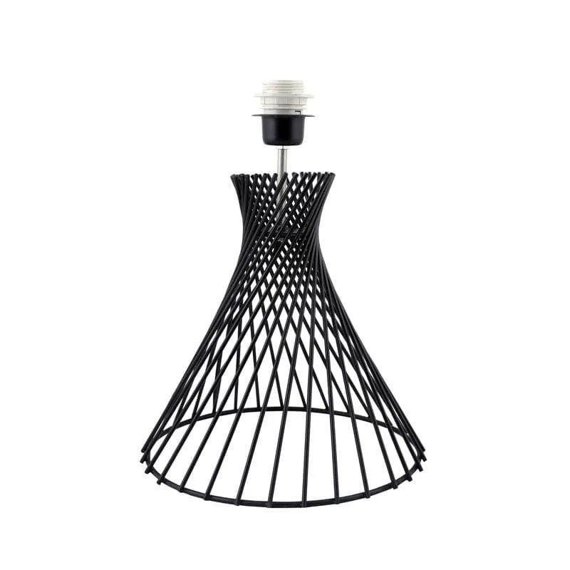 Spiral Affairs Black Table Lamp - White