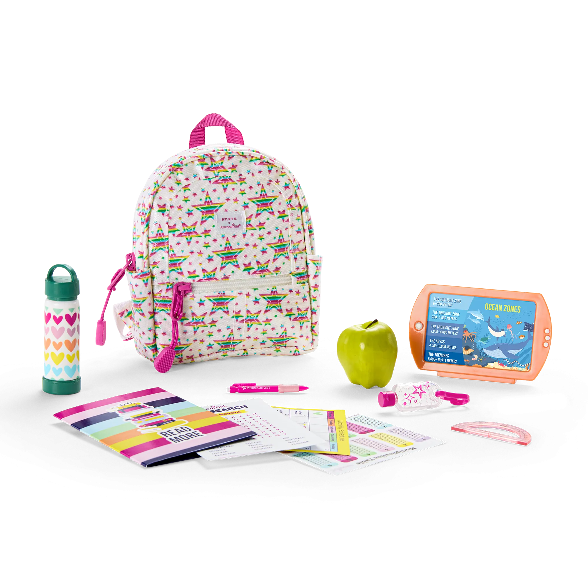Star Student Backpack Set for 18-inch Dolls