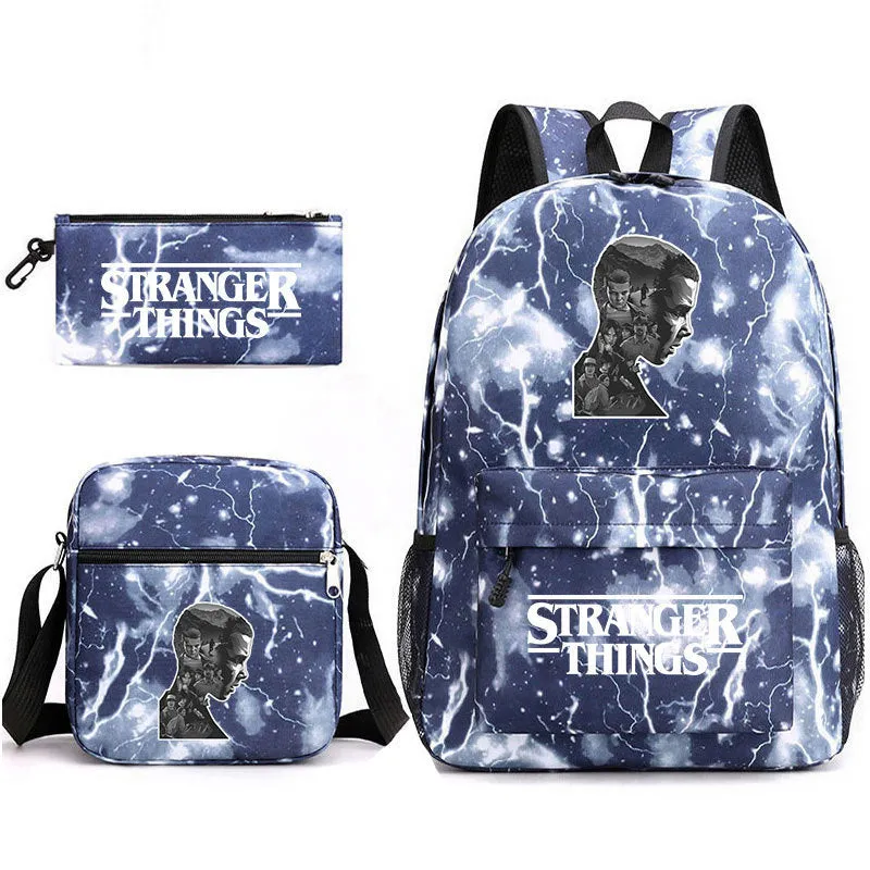 Stranger Things Backpack Pencil Case Shoulder Three-Piece Set