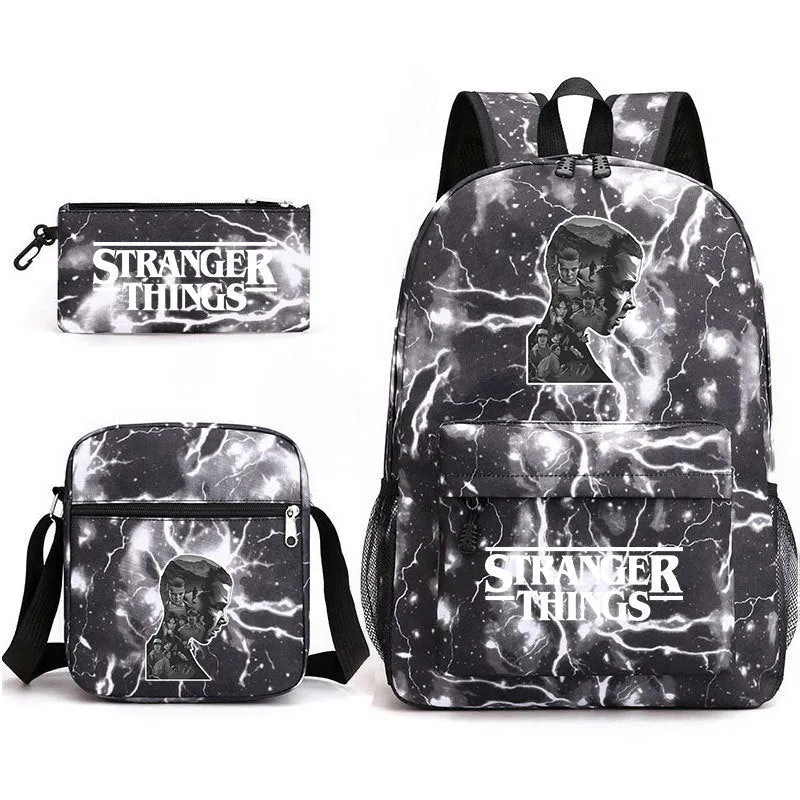 Stranger Things Backpack Pencil Case Shoulder Three-Piece Set