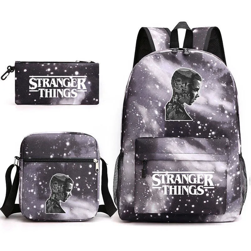 Stranger Things Backpack Pencil Case Shoulder Three-Piece Set
