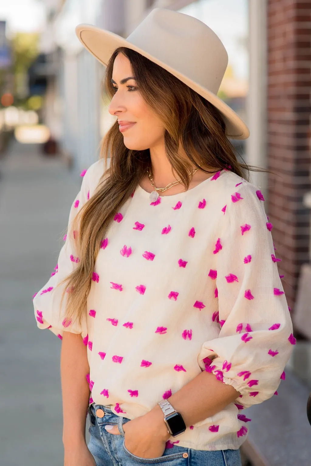 Stylish Dot 3/4 Blouse
