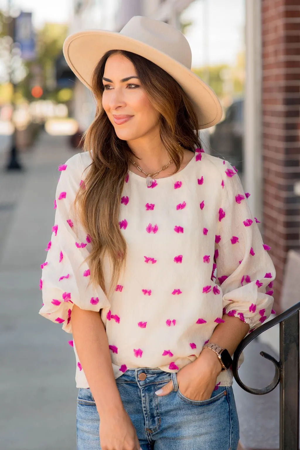 Stylish Dot 3/4 Blouse