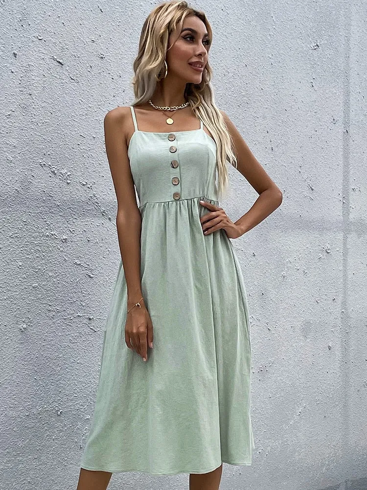 Syiwidii Spaghetti Graceful Strap Dress