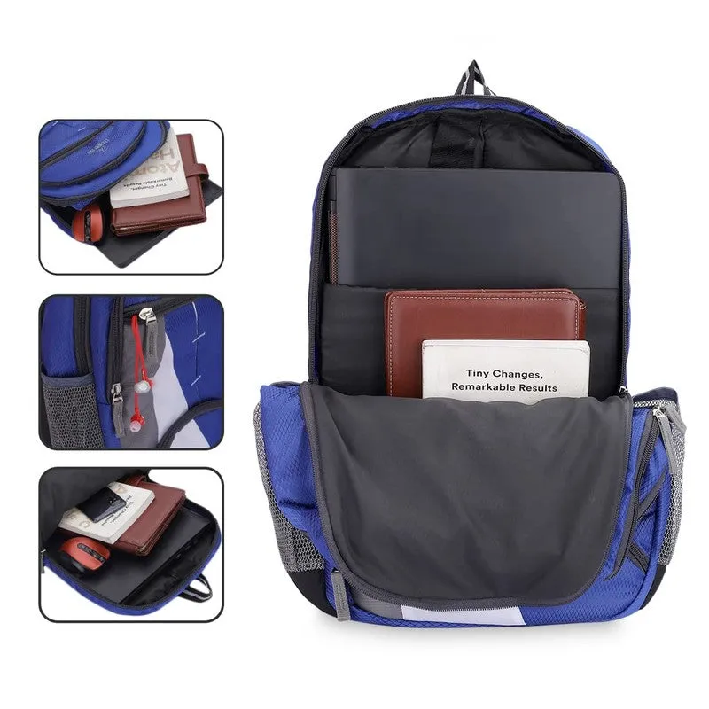 THE CLOWNFISH Karleen Polyester Laptop Backpack - Water Resistant, Stylish | 28 Litres | Midnight Blue