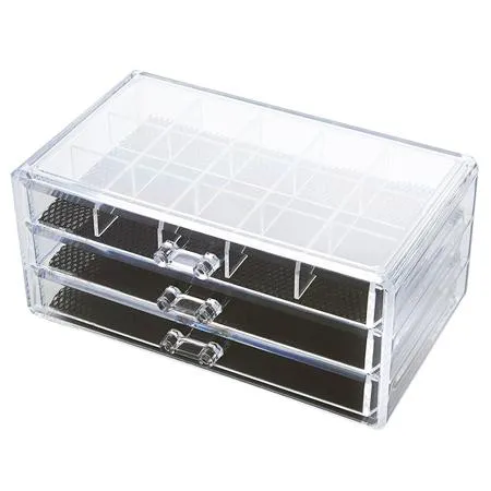Transparent Plastic Home Drawer Desk Desktop Storage Box Organizer