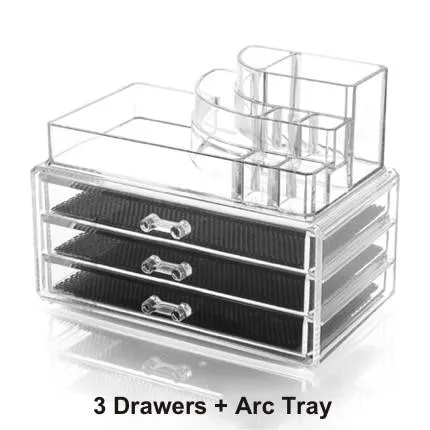 Transparent Plastic Home Drawer Desk Desktop Storage Box Organizer