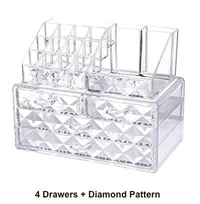 Transparent Plastic Home Drawer Desk Desktop Storage Box Organizer