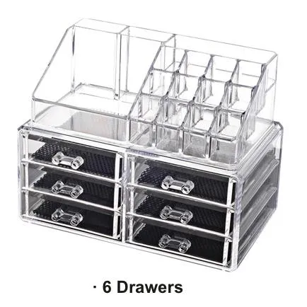 Transparent Plastic Home Drawer Desk Desktop Storage Box Organizer