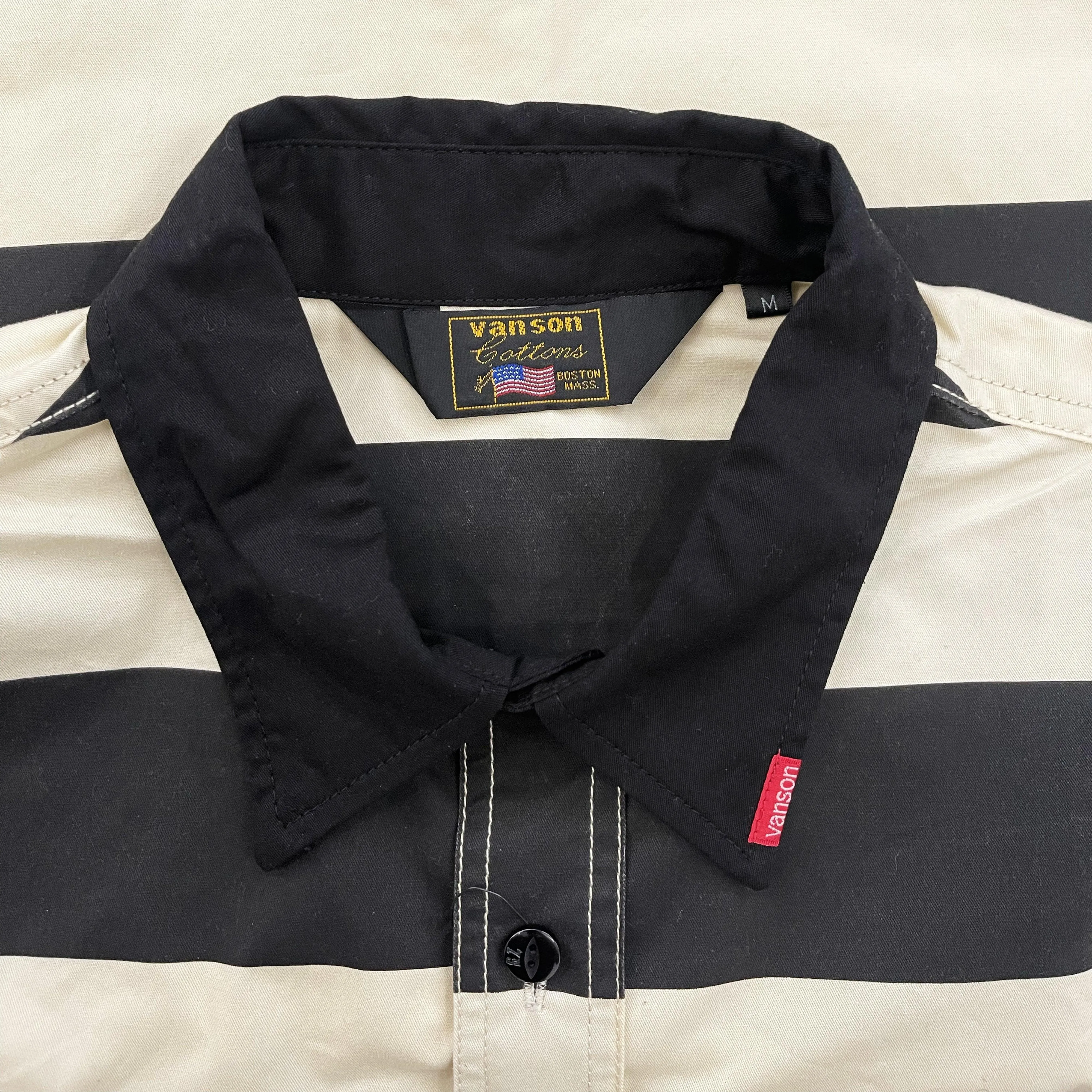 Vanson Leathers Striped Biker Shirt - S
