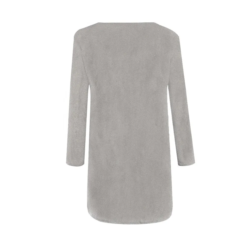 VenusFox Loose Casual Sexy Side Zipper Dresses