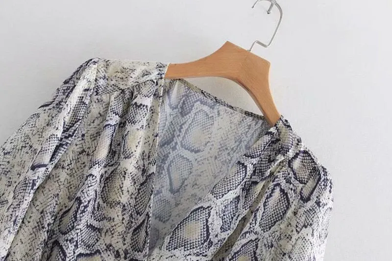 VenusFox Vintage Snake Skin Print Mini Dress