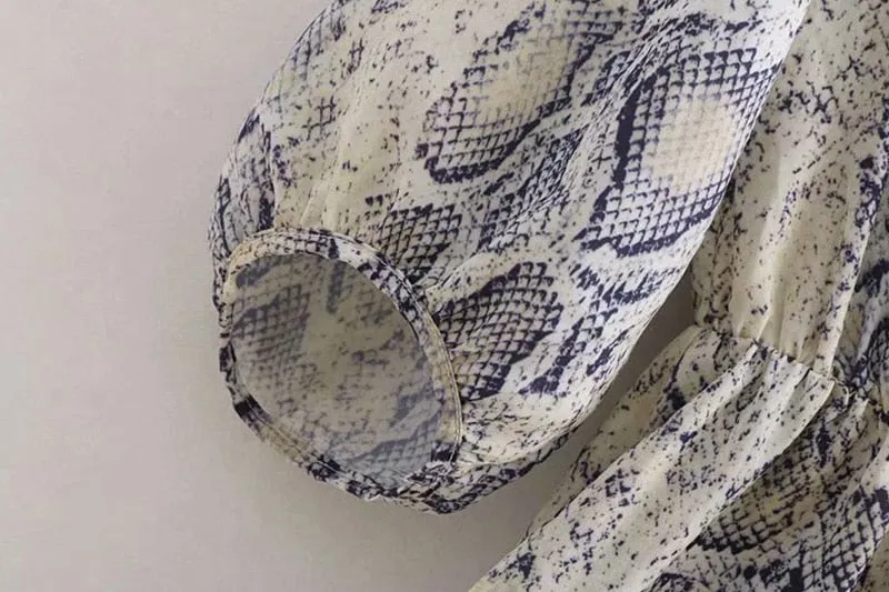 VenusFox Vintage Snake Skin Print Mini Dress