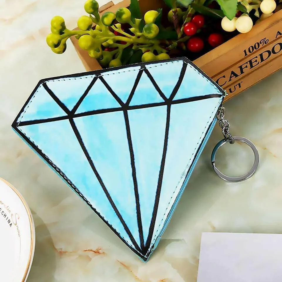 Womens Girls Large Coin Purse Novelty Fun Dimond Eye Shape Purses