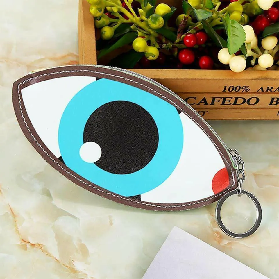 Womens Girls Large Coin Purse Novelty Fun Dimond Eye Shape Purses