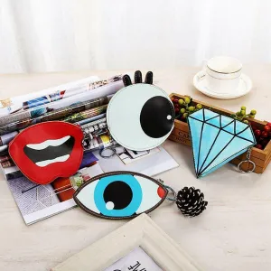 Womens Girls Large Coin Purse Novelty Fun Dimond Eye Shape Purses