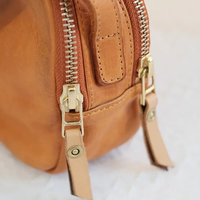 Womens Small Leather Crossbody Purse Brown Shoulder Bag For Women