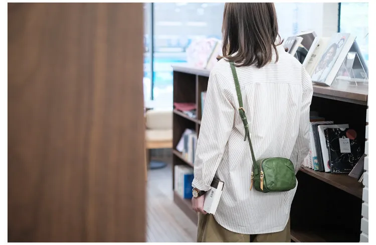 Womens Small Leather Crossbody Purse Brown Shoulder Bag For Women
