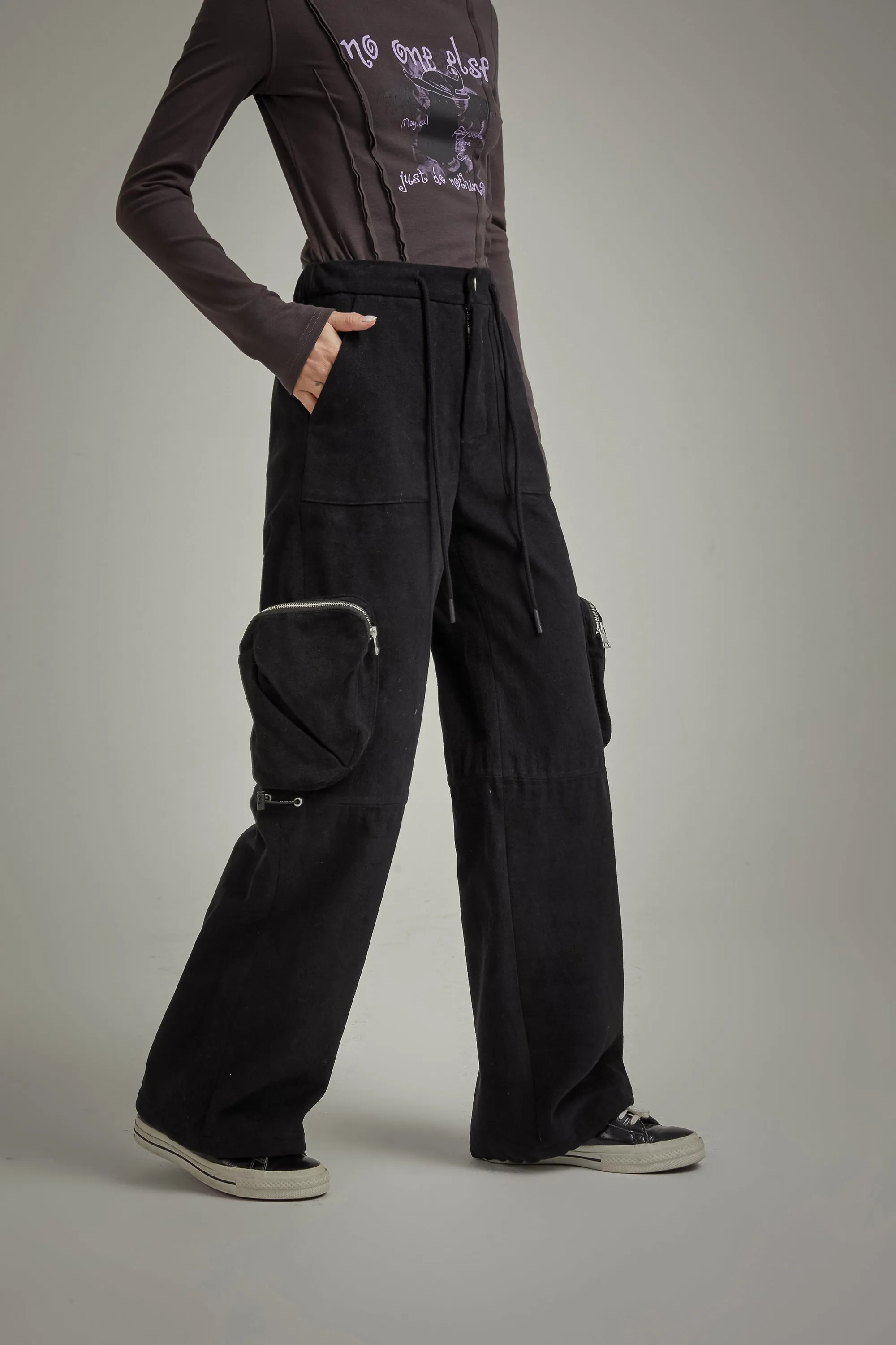 Zipper Pocket Casual Pants