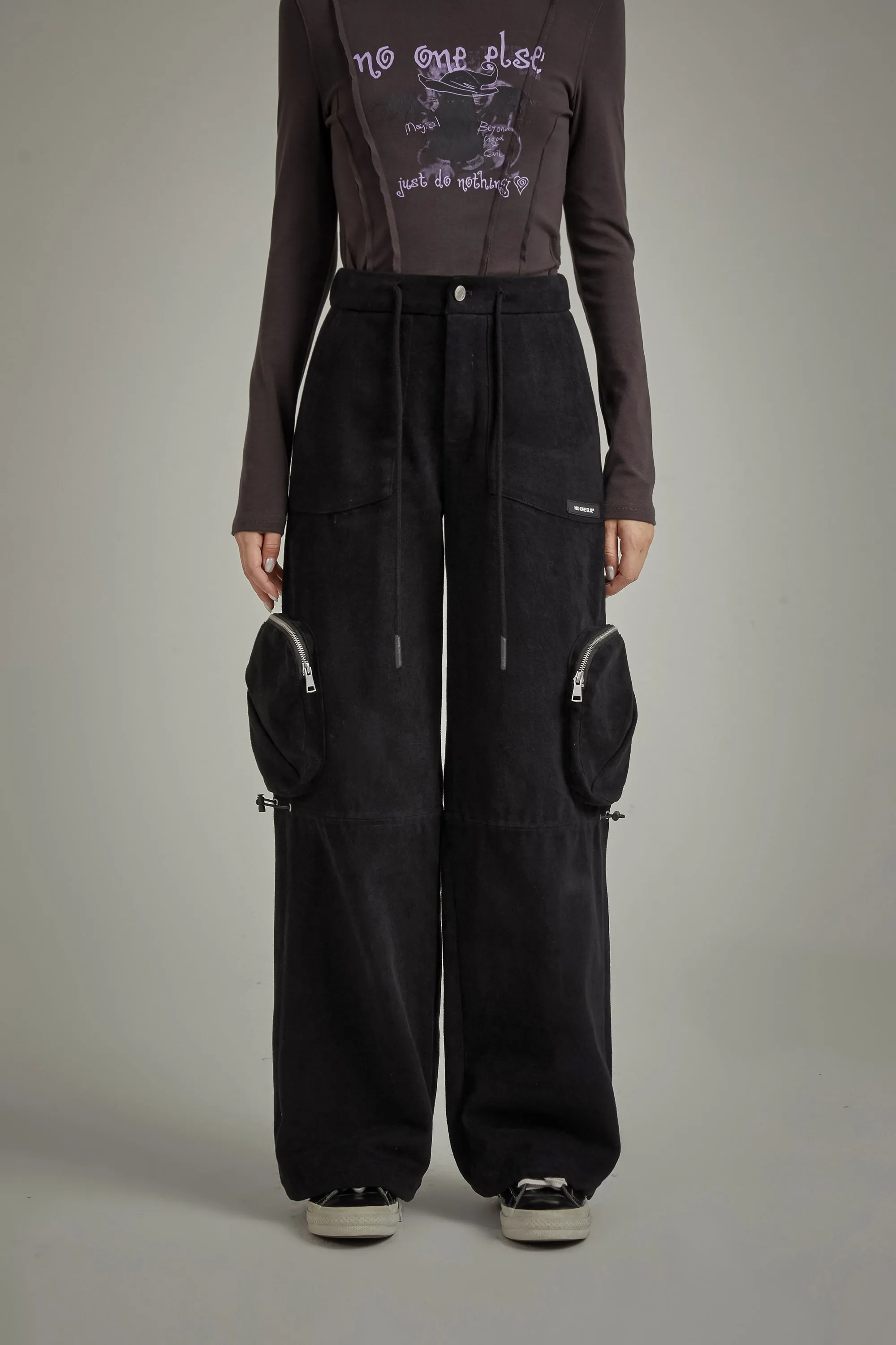Zipper Pocket Casual Pants