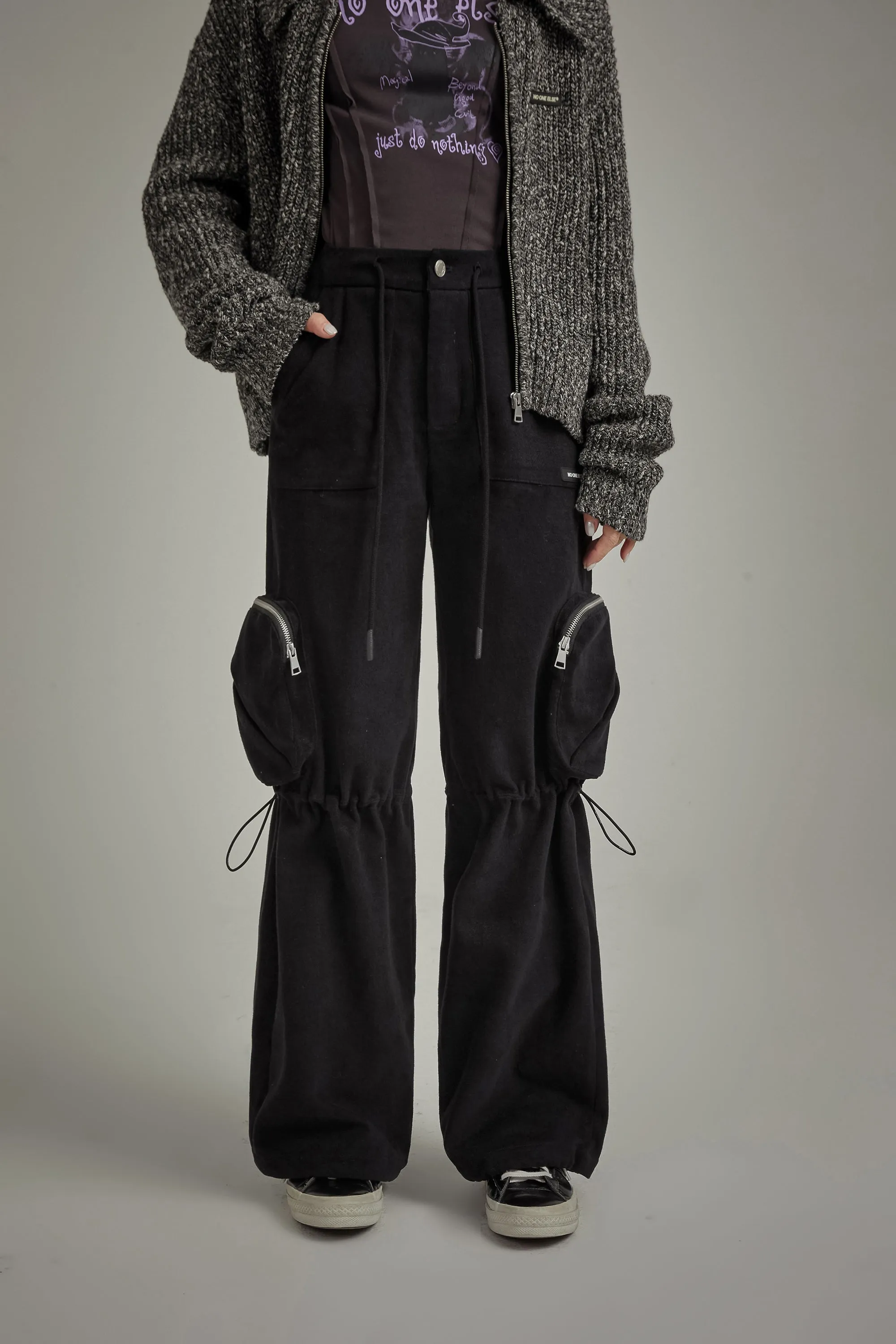 Zipper Pocket Casual Pants